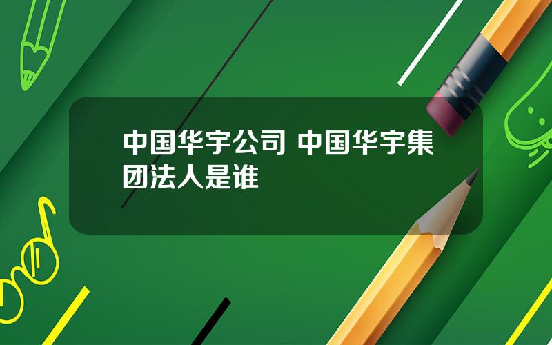 中国华宇公司 中国华宇集团法人是谁